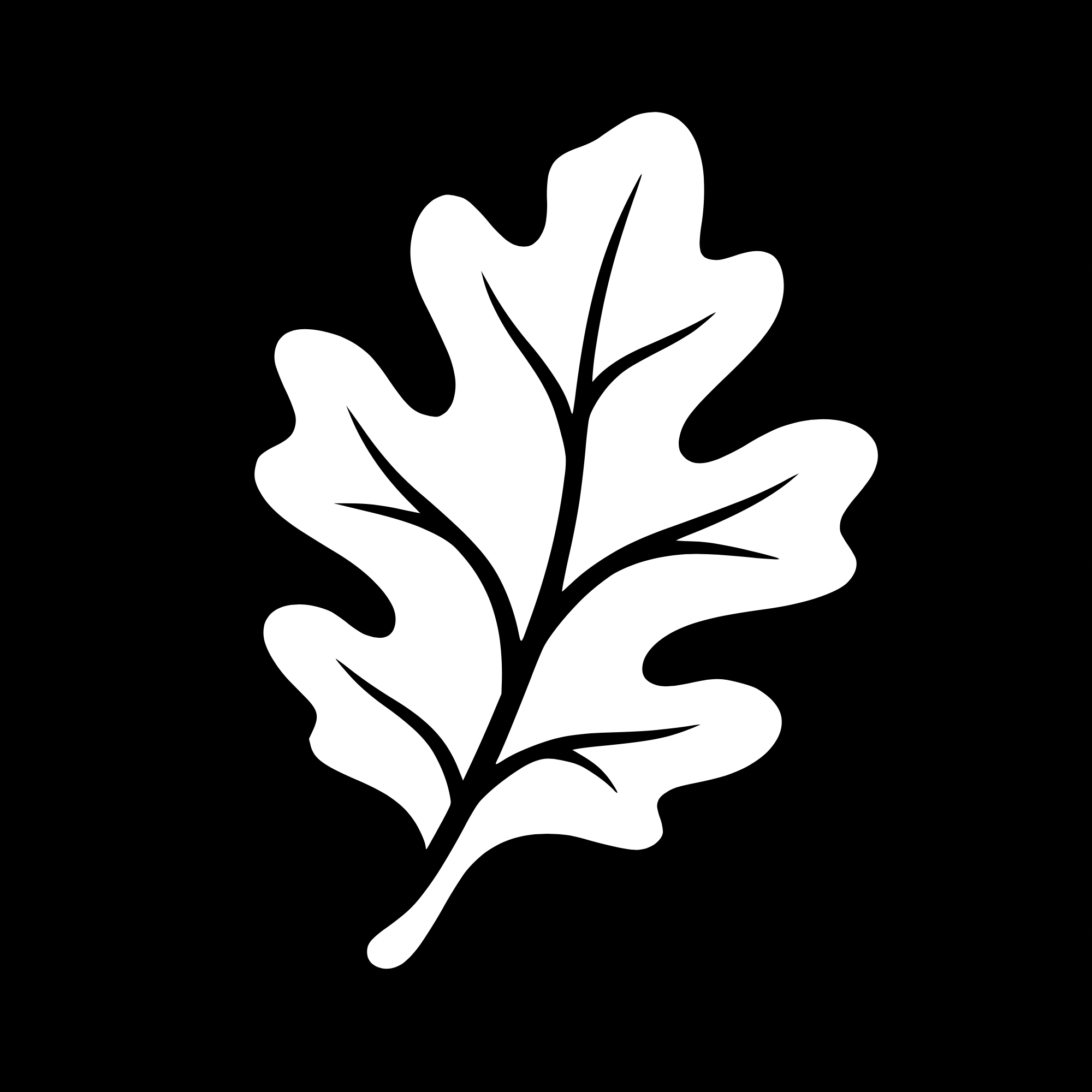 White leaf on black, the monochrome avatar