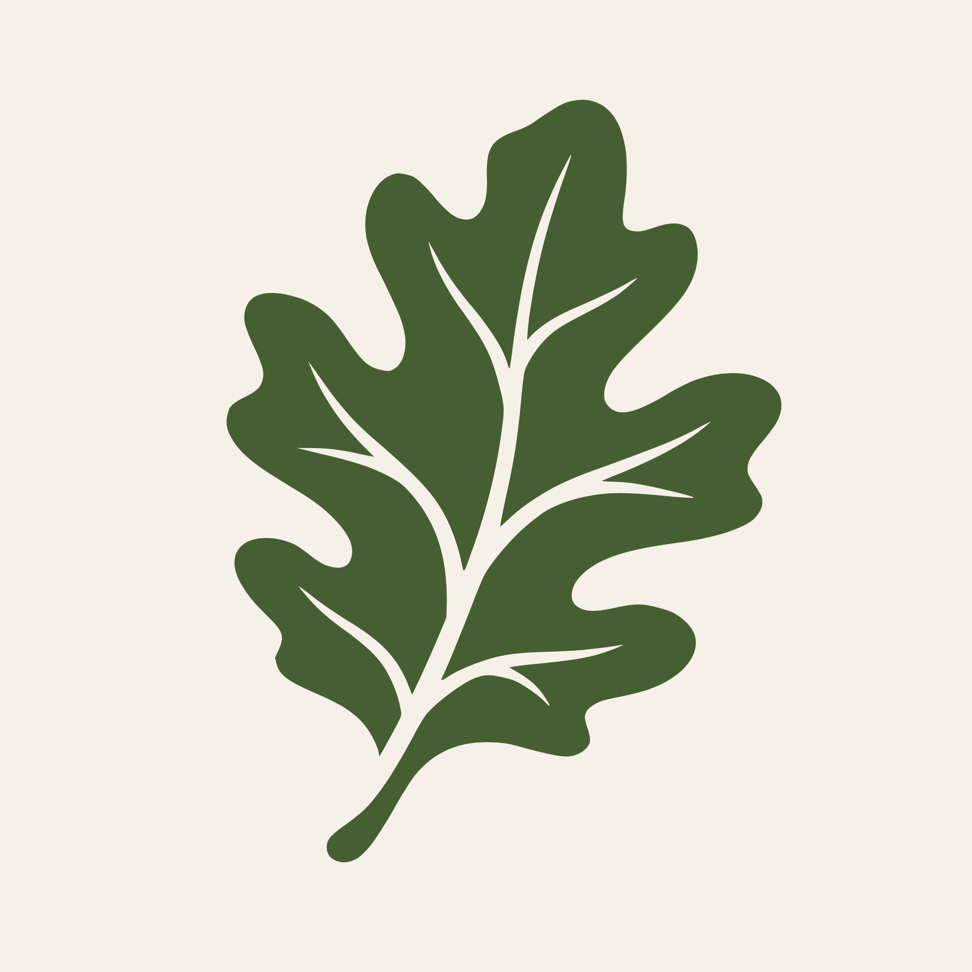 Green leaf on warm ivory, the secondary social avatar
